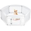 Dog Playpen Adjustable Folding Portable Pet Fence for Small to Medium Dogs Indoor Outdoor Use,6-Panel,White