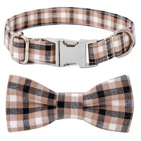 Plaid Dog Collar with Bow Pet Gift Adjustable Soft and Comfy Bowtie Collars for Small Medium Large Dogs (colour: Style 4, size: M 2.5x50cm)