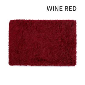 Dog Bed And Extra Matching Cover Sheet Dog Crate Pad Ultra Soft Dog Bed Mat Washable Pet Kennel Bed With Non-Slip Bottom Fluffy Plush Sleeping Mat For (Color: Wine Red, size: S)