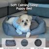 Dog Bed Washable Medium Dog Cat Sofa Bed Super Soft Rectangular Cuddle Pet Bed With Non-Slip Fluffy Bottom(Dark Gray, 20.8 * 15.7 * 6.7)