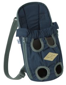 Touchdog 'Wiggle-Sack' Fashion Designer Front and Backpack Dog Carrier (Color: navy, size: small)