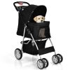 Simple Desight Foldable 4-Wheel Pet Stroller With Storage Basket