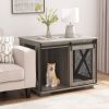 Farmhouse Dog Cage Crate Furniture with Sliding Barn Door