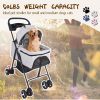 3 in 1 Dog Stroller, 4 Wheels Pet Stroller Dog Cat Stroller for Medium Small Dog Cats Up to 50lbs