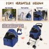 3 in 1 Dog Stroller, 4 Wheels Pet Stroller Dog Cat Stroller for Medium Small Dog Cats Up to 50lbs