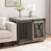 Farmhouse Dog Cage Crate Furniture with Sliding Barn Door