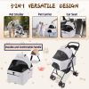 3 in 1 Dog Stroller, 4 Wheels Pet Stroller Dog Cat Stroller for Medium Small Dog Cats Up to 50lbs