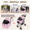 3 in 1 Dog Stroller, 4 Wheels Pet Stroller Dog Cat Stroller for Medium Small Dog Cats Up to 50lbs