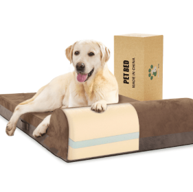 Large Dog Bed With Pillows (Color: Brown)